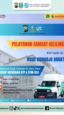 Bayar Pajak Kendaraan Sambil Berobat, Layanan ‘Sam-Rene’ Hadir di RSUD Sidoarjo Barat Besok